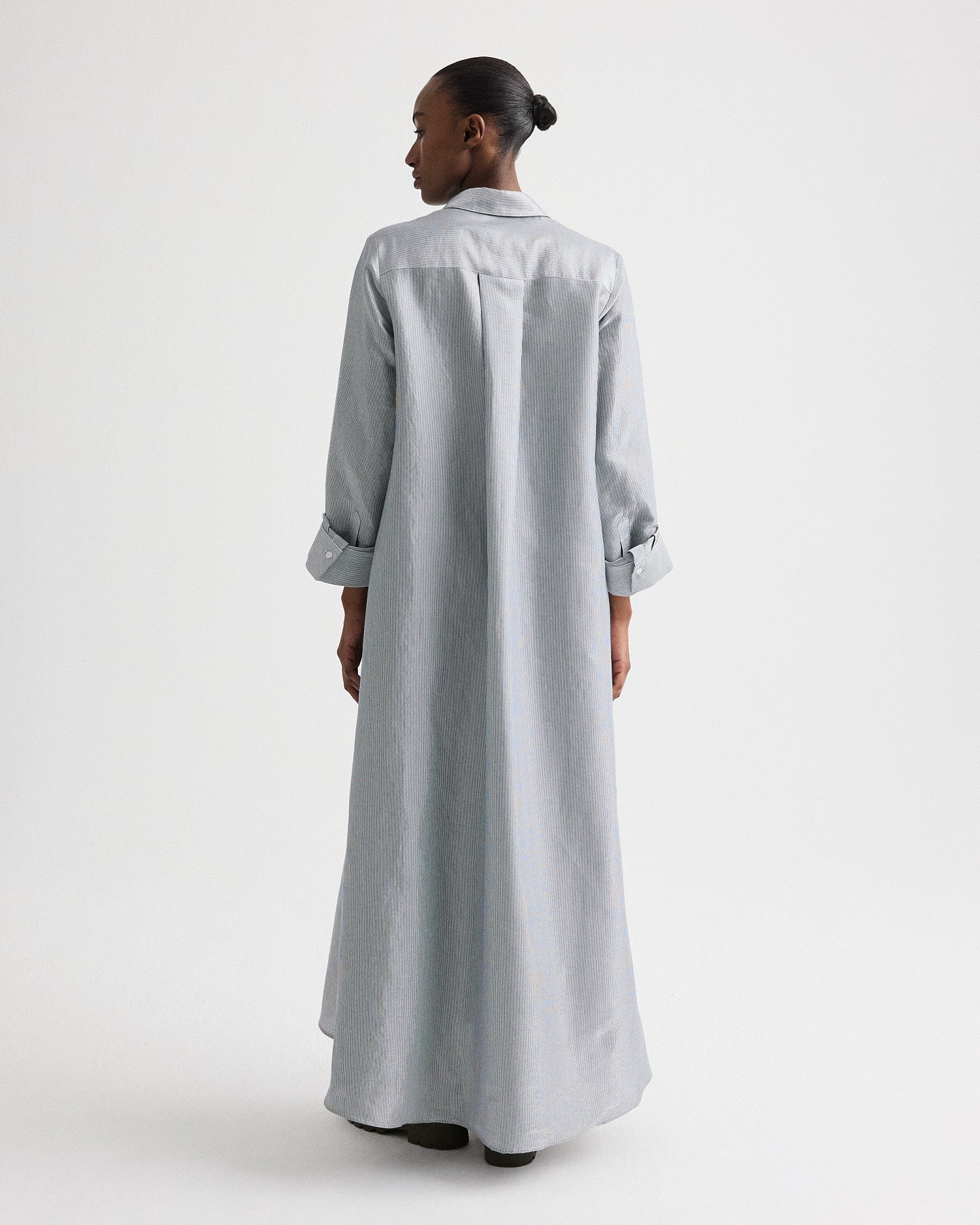 TWP White / blue Jenny's Gown in Glossy Mini Stripe view 5