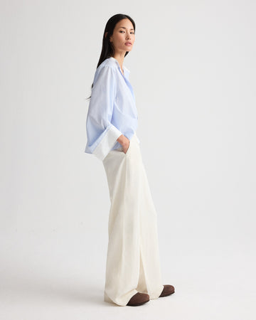 TWP Blue haven / white The Beau Shirt in Stripe Twill Shirting view 4