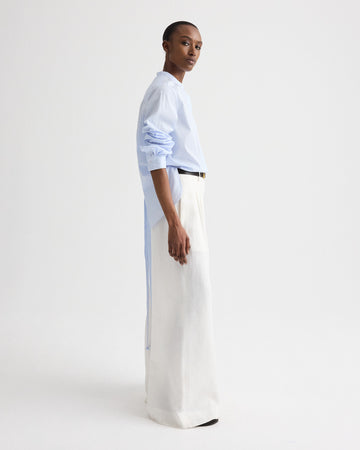 TWP Blue haven / white Tied Down Shirt in Stripe Twill Shirting view 4