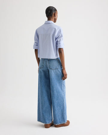 TWP Blue haven / white Next Ex in Spaced Stripe Cotton Shirting view 5