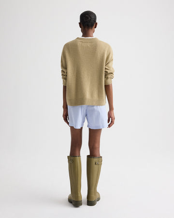 TWP Blue haven / white Henry St Short in Spaced Stripe Shirting view 5