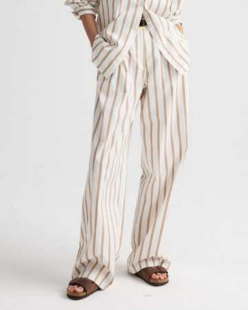 TWP White / khaki Hudson St Pant in Yarn Dye Superpop view 1