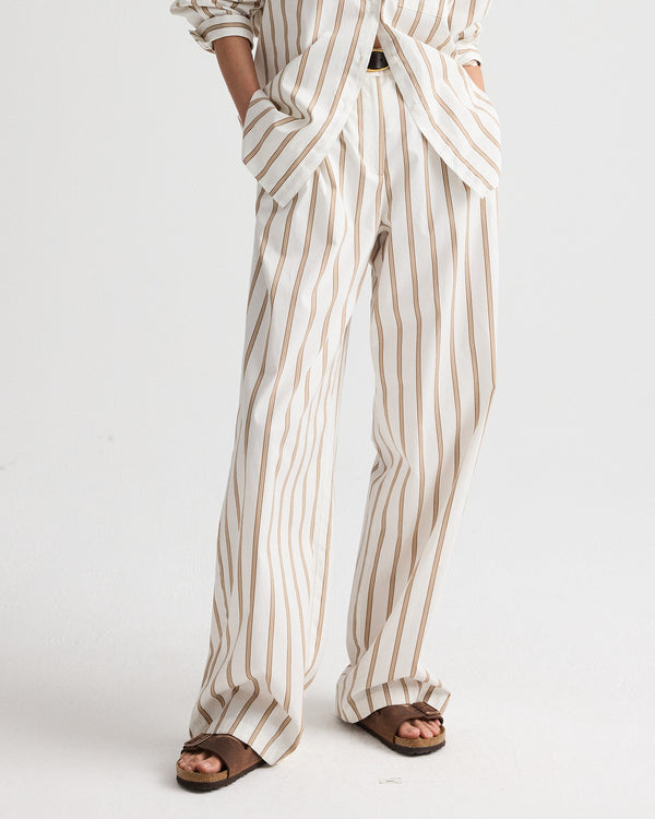 TWP White / khaki Hudson St Pant in Yarn Dye Superpop view 1