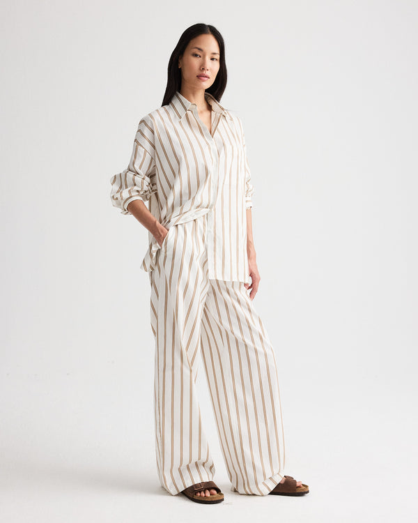 TWP White / khaki Hudson St Pant in Yarn Dye Superpop view 3