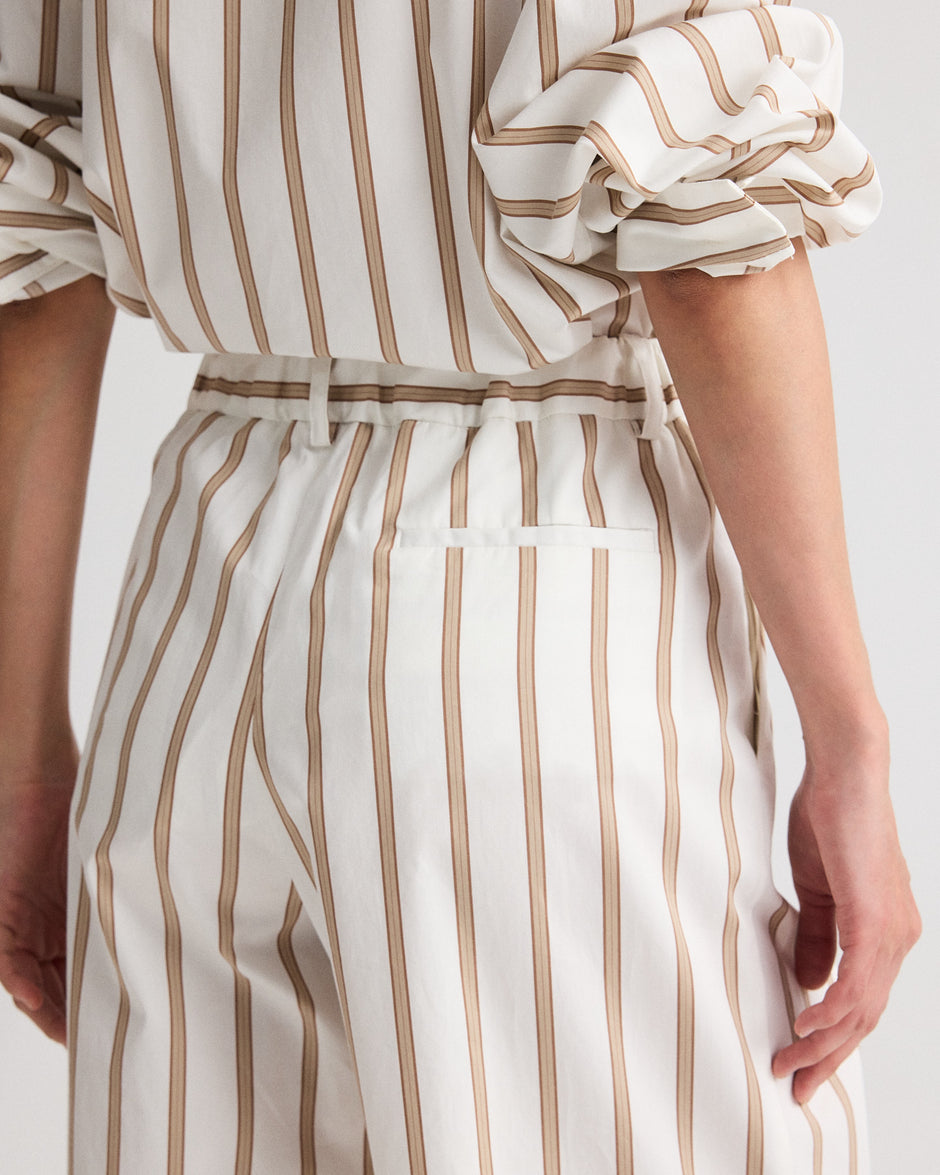 TWP White / khaki Hudson St Pant in Yarn Dye Superpop view 4