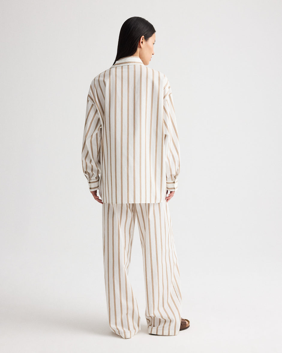 TWP White / khaki Hudson St Pant in Yarn Dye Superpop view 5