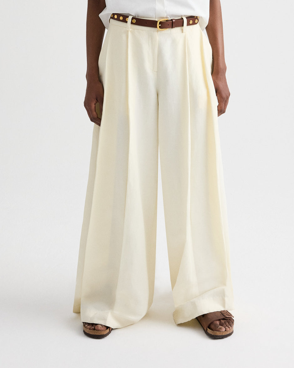 TWP Bone Crosby St. Pant in Cotton Linen Suiting view 2