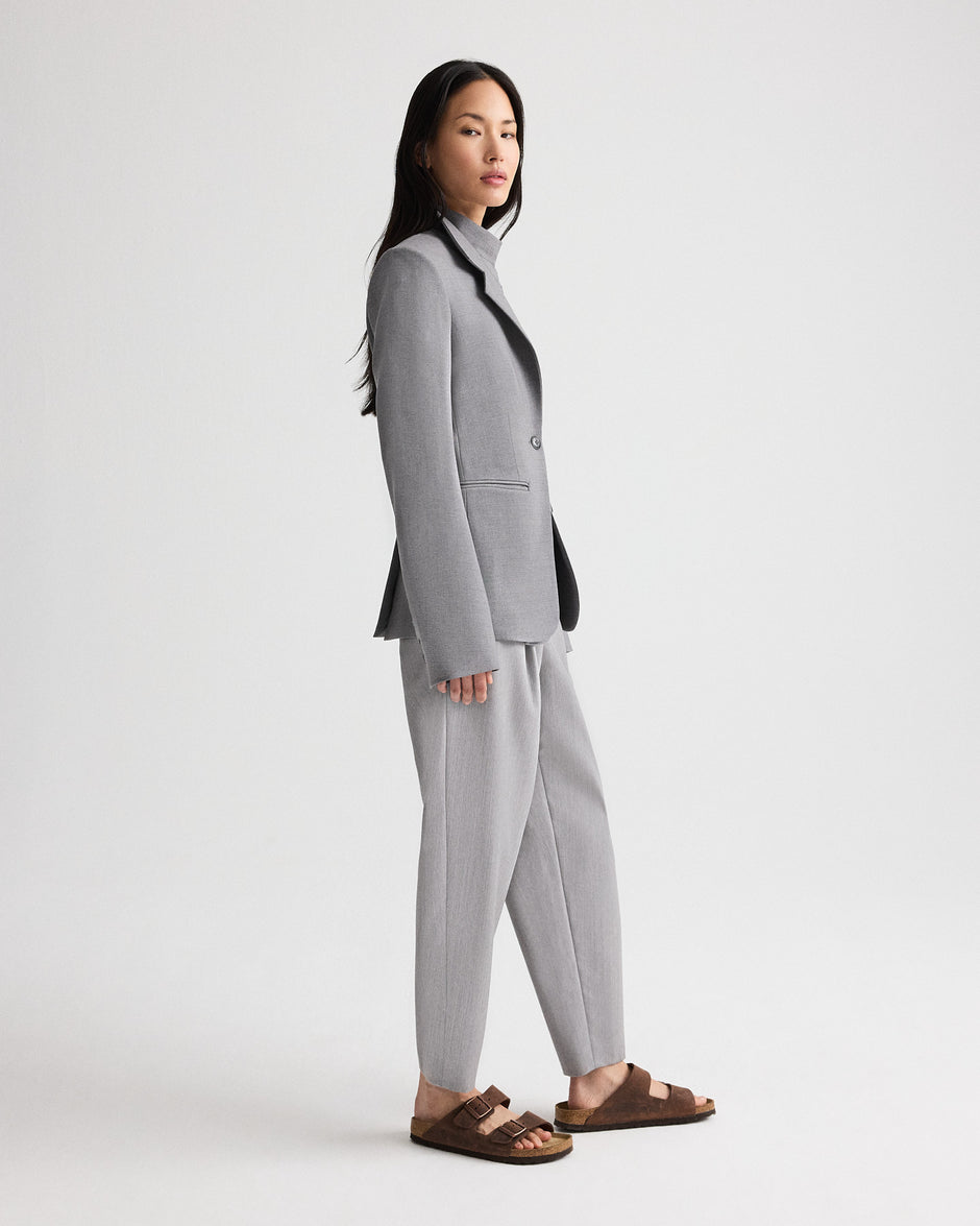 TWP Medium heather grey The Double Take Blazer in Soft Finish Stretch Wool view 5