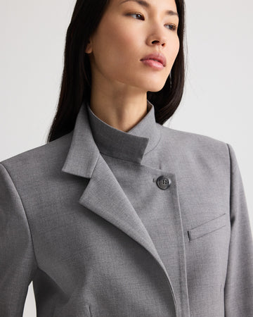 TWP Medium heather grey The Double Take Blazer in Soft Finish Stretch Wool view 2