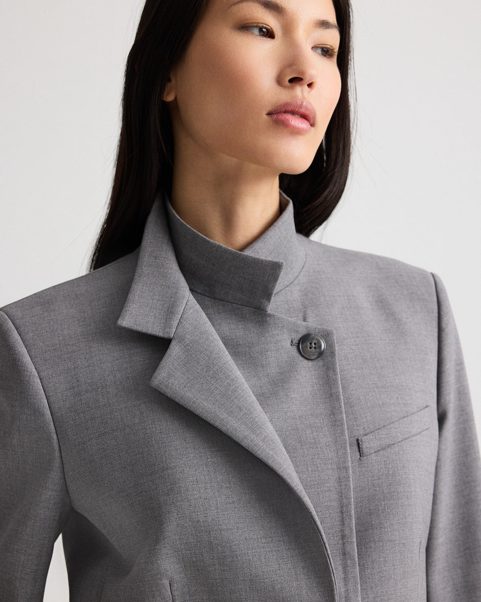TWP Medium heather grey The Double Take Blazer in Soft Finish Stretch Wool view 2