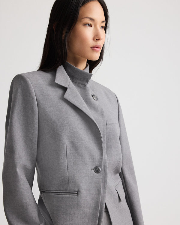 TWP Medium heather grey The Double Take Blazer in Soft Finish Stretch Wool view 3