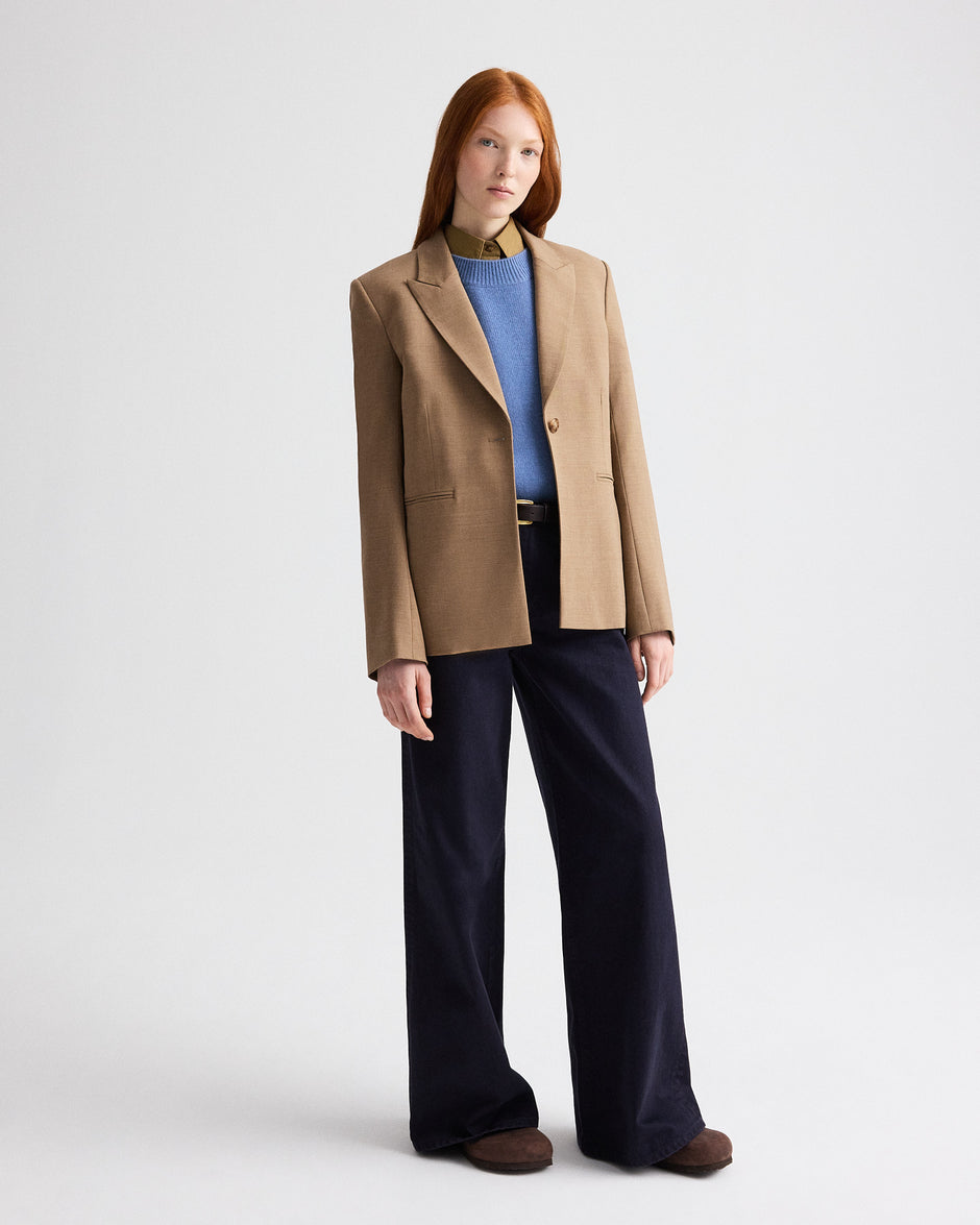 TWP Ermine melange Her Fit Blazer Update in Bistretch Ultrafine Tabby view 2