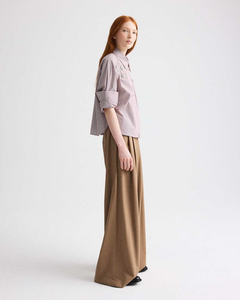 TWP Ermine melange Next Didi Pant in Ultrafine Tabby view 3