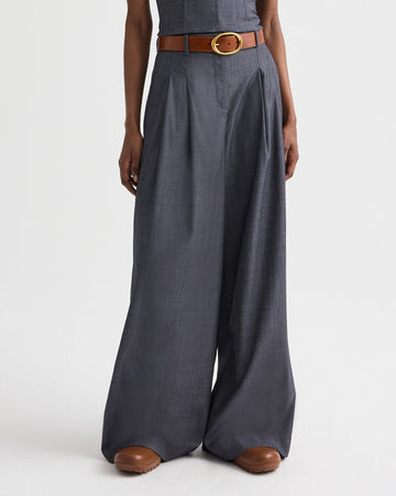 TWP Medium indigo Next Didi Pant in Lightweight Viscose Wool view 2