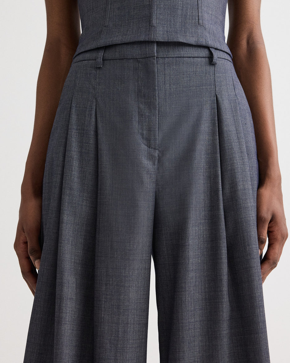TWP Medium indigo Next Didi Pant in Lightweight Viscose Wool view 3