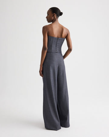 TWP Medium indigo Next Didi Pant in Lightweight Viscose Wool view 5