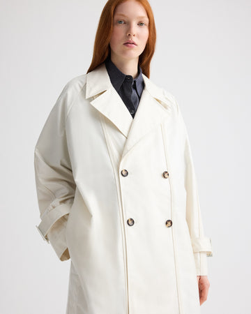 TWP Clear / cream Unfinished Business Coat in Matte Polyurethane Film view 4