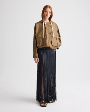 TWP Ermine Rain Check Hoodie in Lightweight Cotton Trench view 4