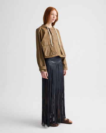 TWP Ermine Rain Check Hoodie in Lightweight Cotton Trench view 1