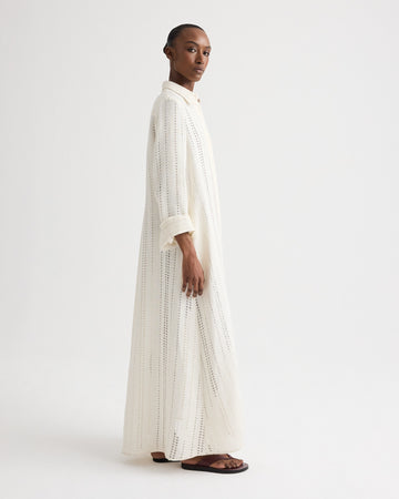 TWP Ivory Jenny's Gown in Ladder Weave Linen view 4