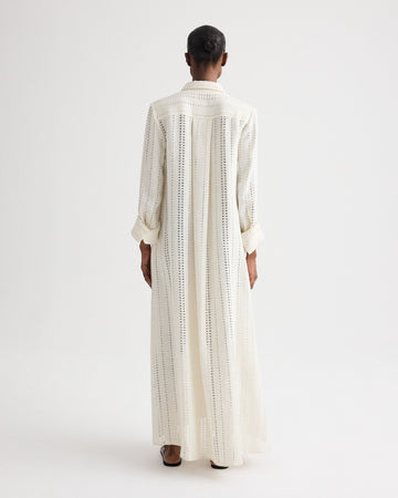 TWP Ivory Jenny's Gown in Ladder Weave Linen view 5