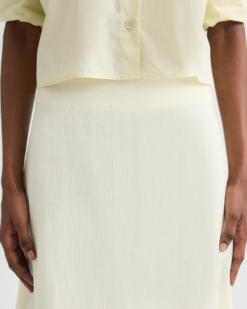 TWP Glass green The A-Line Skirt in Fluid Linen Shirting view 2