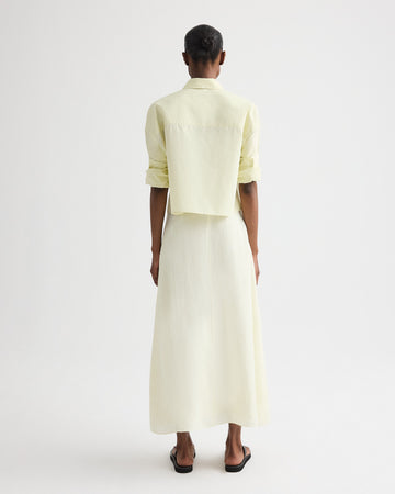 TWP Glass green The A-Line Skirt in Fluid Linen Shirting view 5