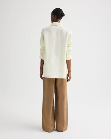 TWP Glass green Something Borrowed Shirt in Fluid Linen Shirting view 5