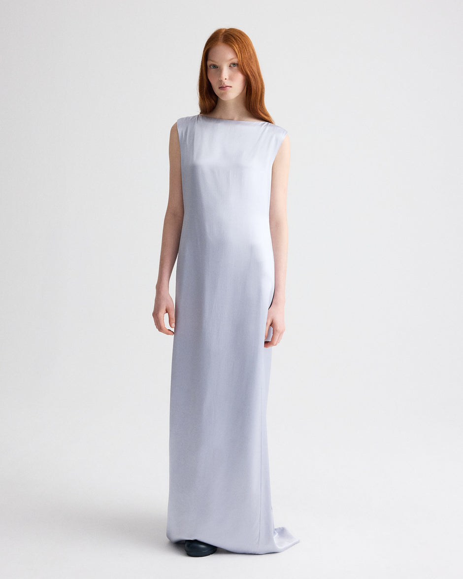 TWP Halogen blue Simple Twist of Fate in Crepe Back Satin view 2