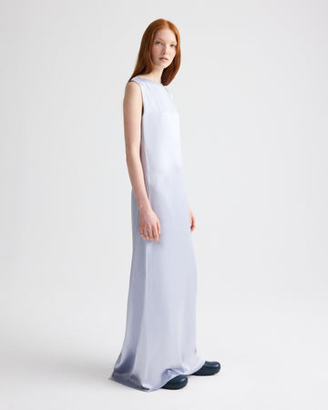 TWP Halogen blue Simple Twist of Fate in Crepe Back Satin view 3