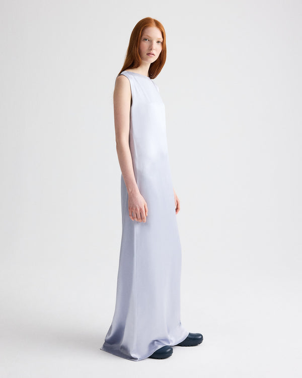 TWP Halogen blue Simple Twist of Fate in Crepe Back Satin view 3