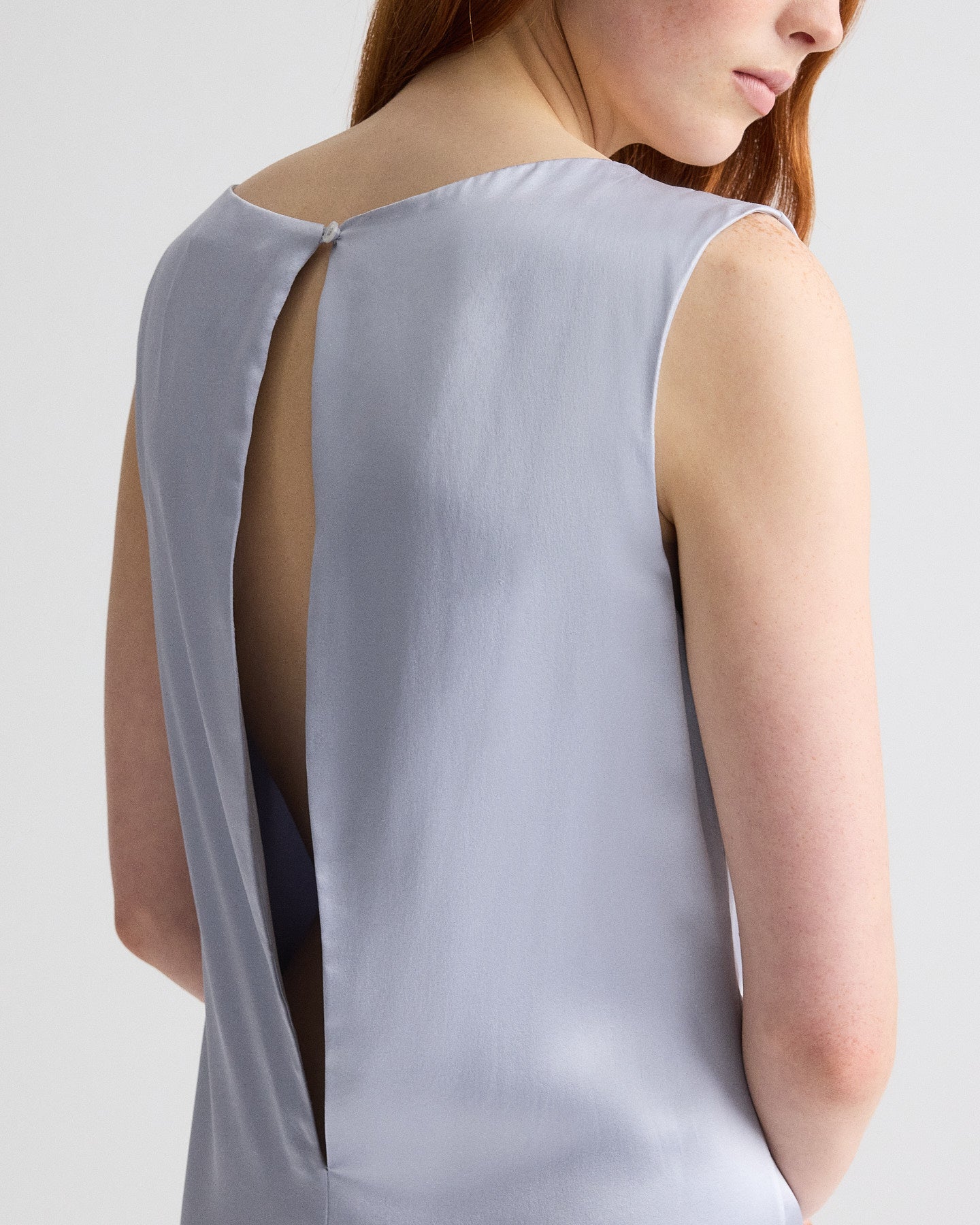 TWP Halogen blue Simple Twist of Fate in Crepe Back Satin view 4