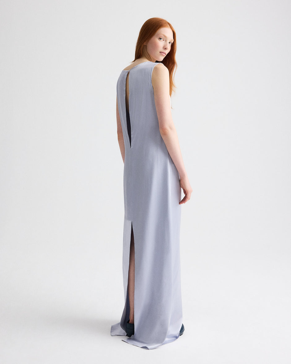 TWP Halogen blue Simple Twist of Fate in Crepe Back Satin view 1