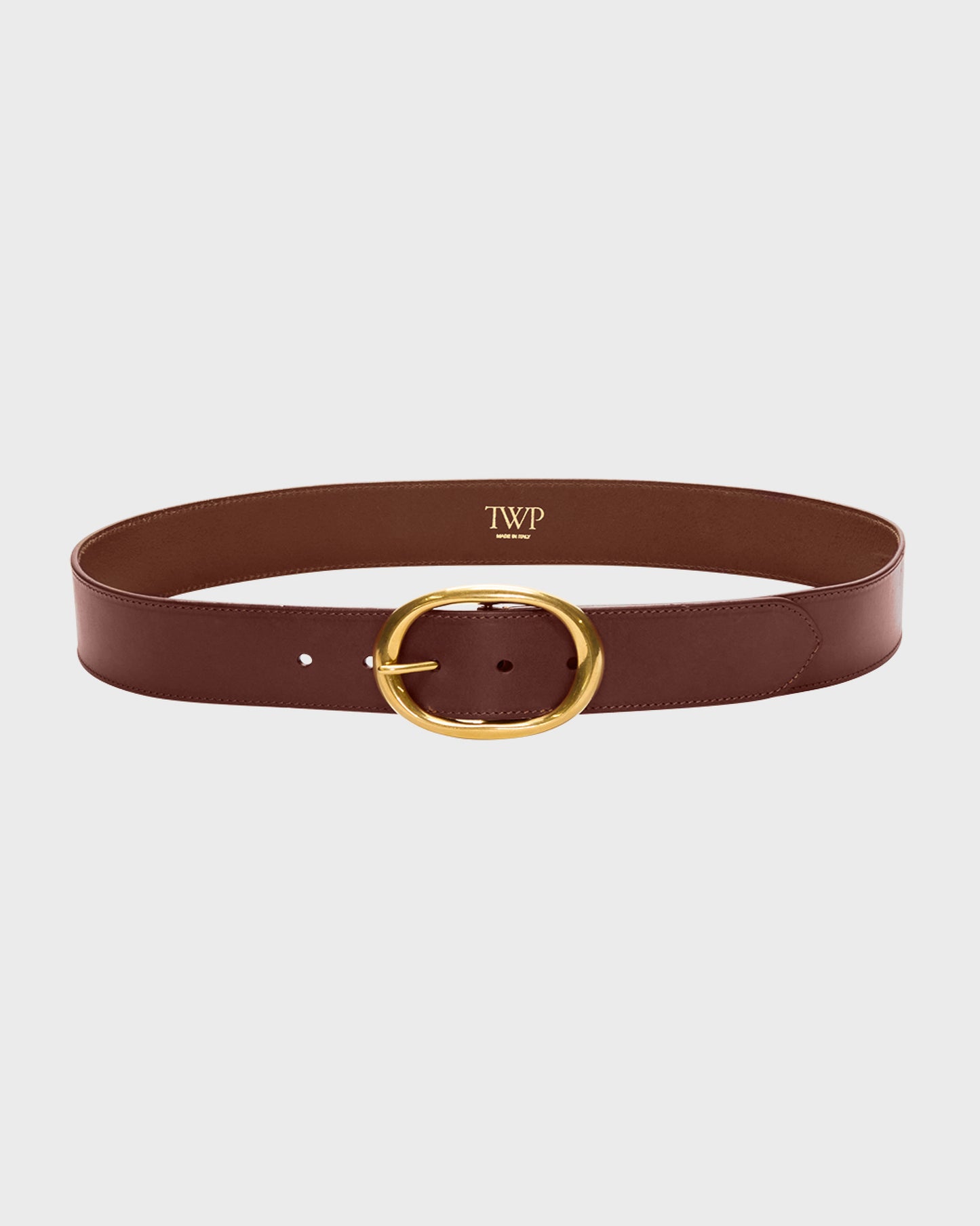 TWP Dark luggage Wide Belt in Vachetta Leather view 1