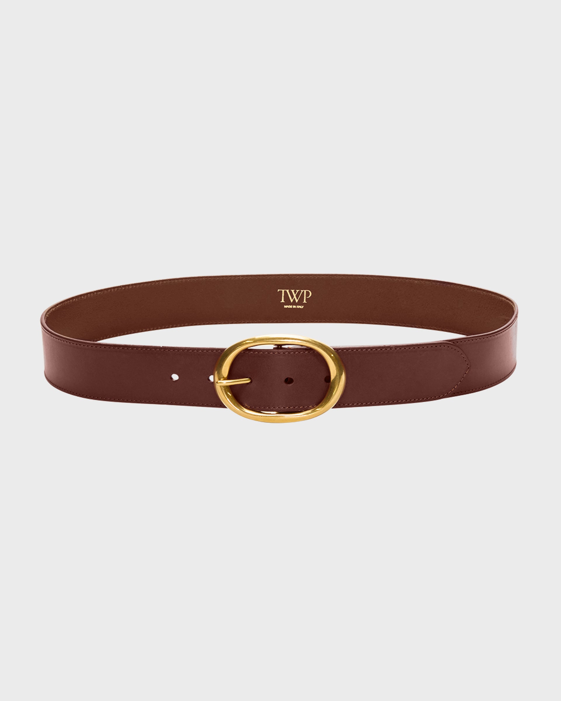 brown dress belt TWP Women's Wide Belt in Vachetta Leather - Cognac