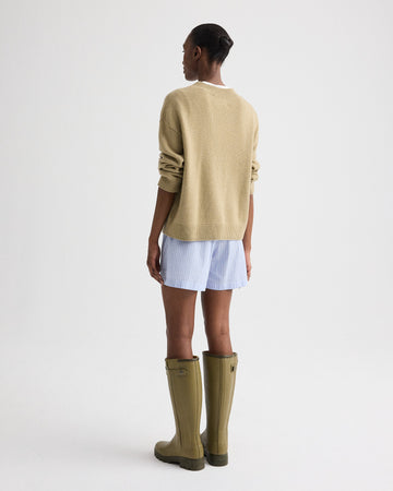 TWP Olive grey Boy Crewneck Sweater in Italian Cashmere view 5