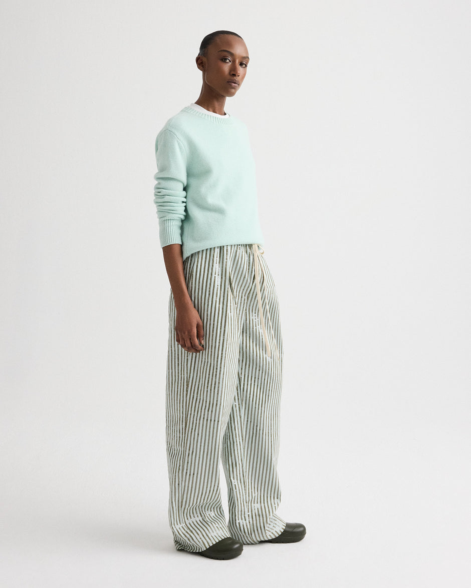 TWP Pale aqua Boy Crewneck Sweater in Italian Cashmere view 4