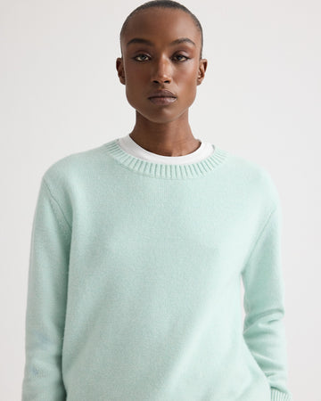 TWP Pale aqua Boy Crewneck Sweater in Italian Cashmere view 2