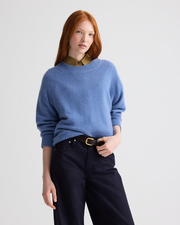 TWP Country blue Boy Crewneck Sweater in Italian Cashmere view 1