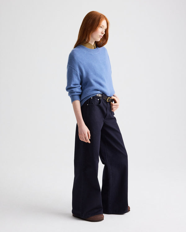 TWP Country blue Boy Crewneck Sweater in Italian Cashmere view 3