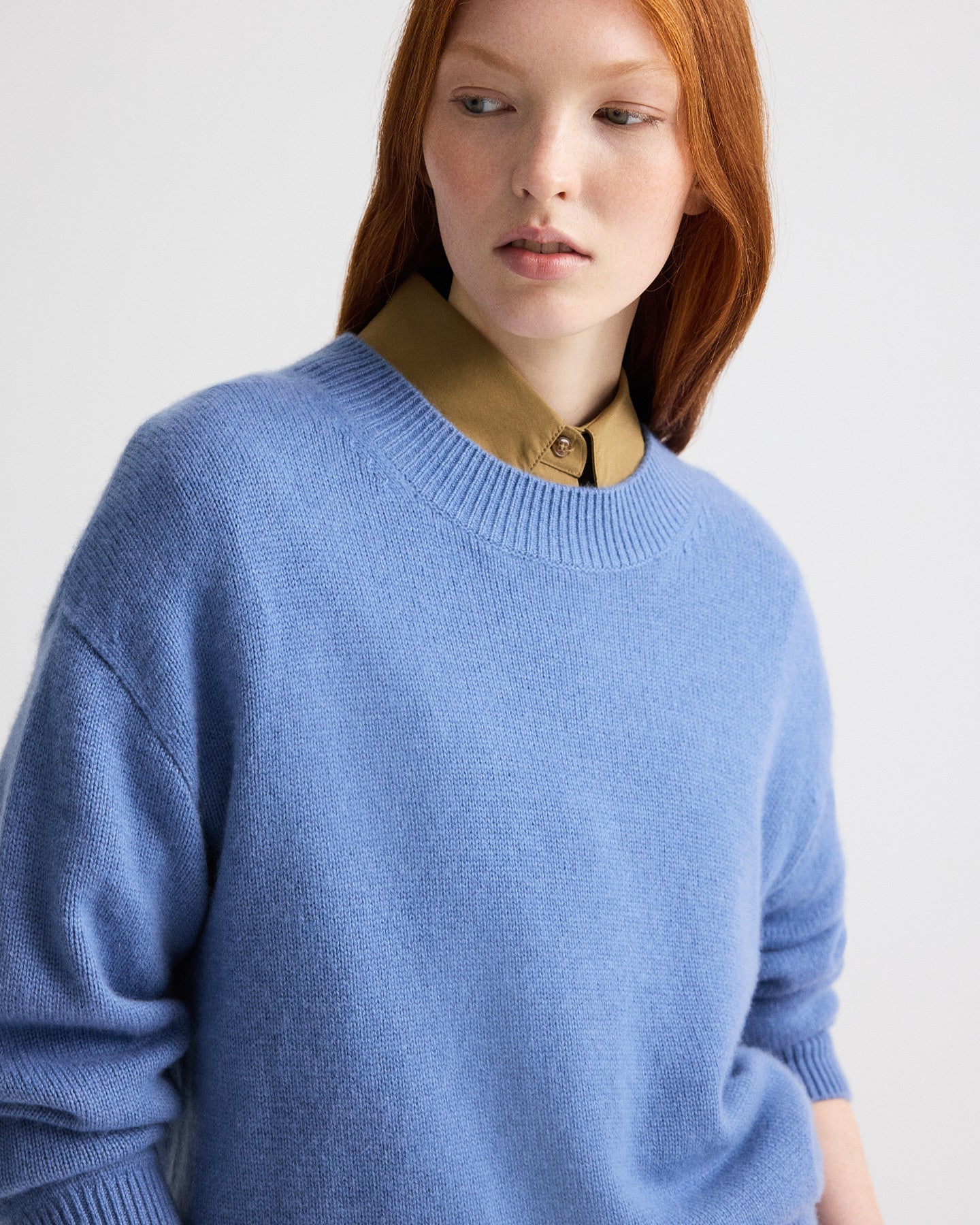 TWP Country blue Boy Crewneck Sweater in Italian Cashmere view 2