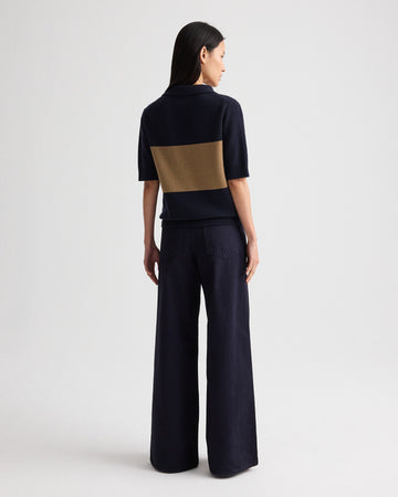 TWP Blueberry / ermine Slightly Oversized Polo in Italian Cashmere view 5