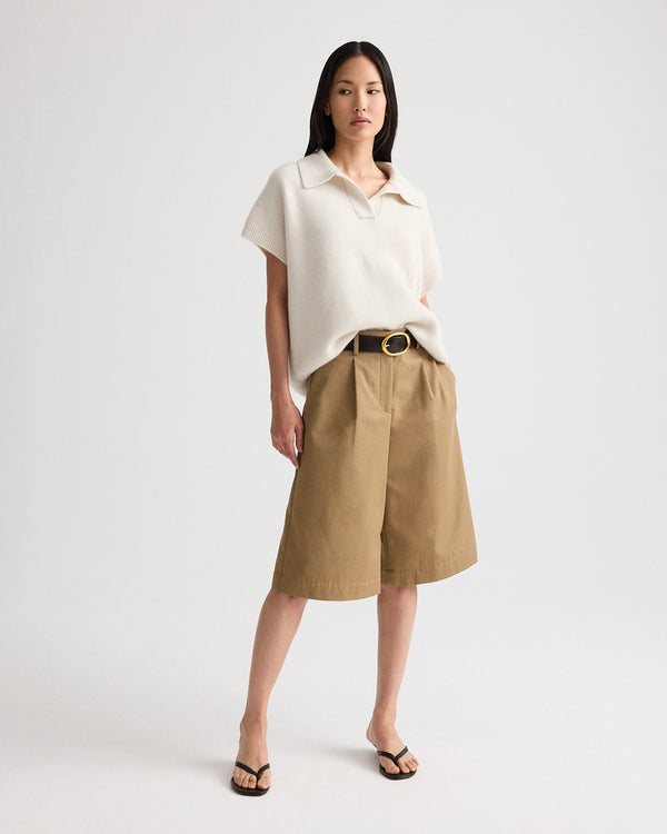 TWP Ivory Supersized Polo in Italian Cashmere view 2