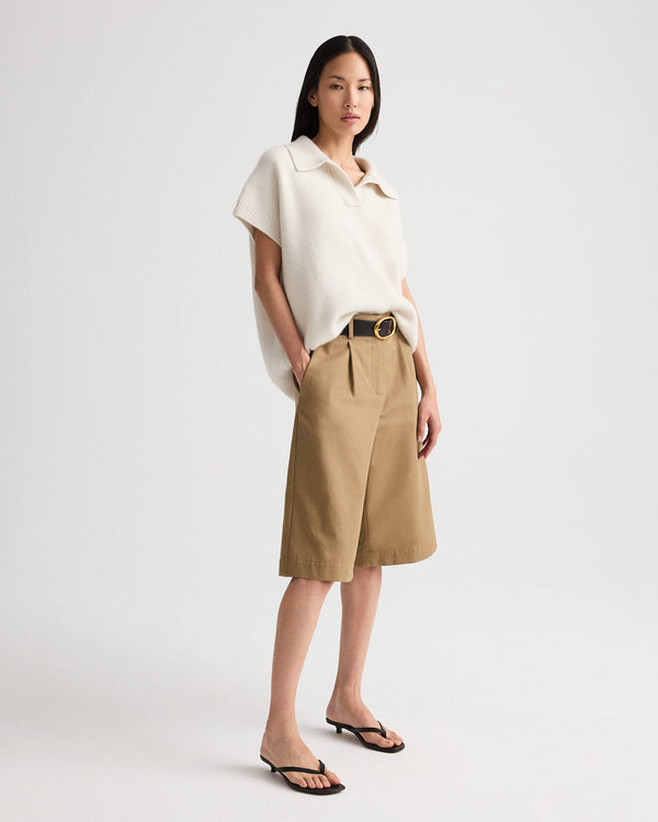 TWP Ivory Supersized Polo in Italian Cashmere view 3