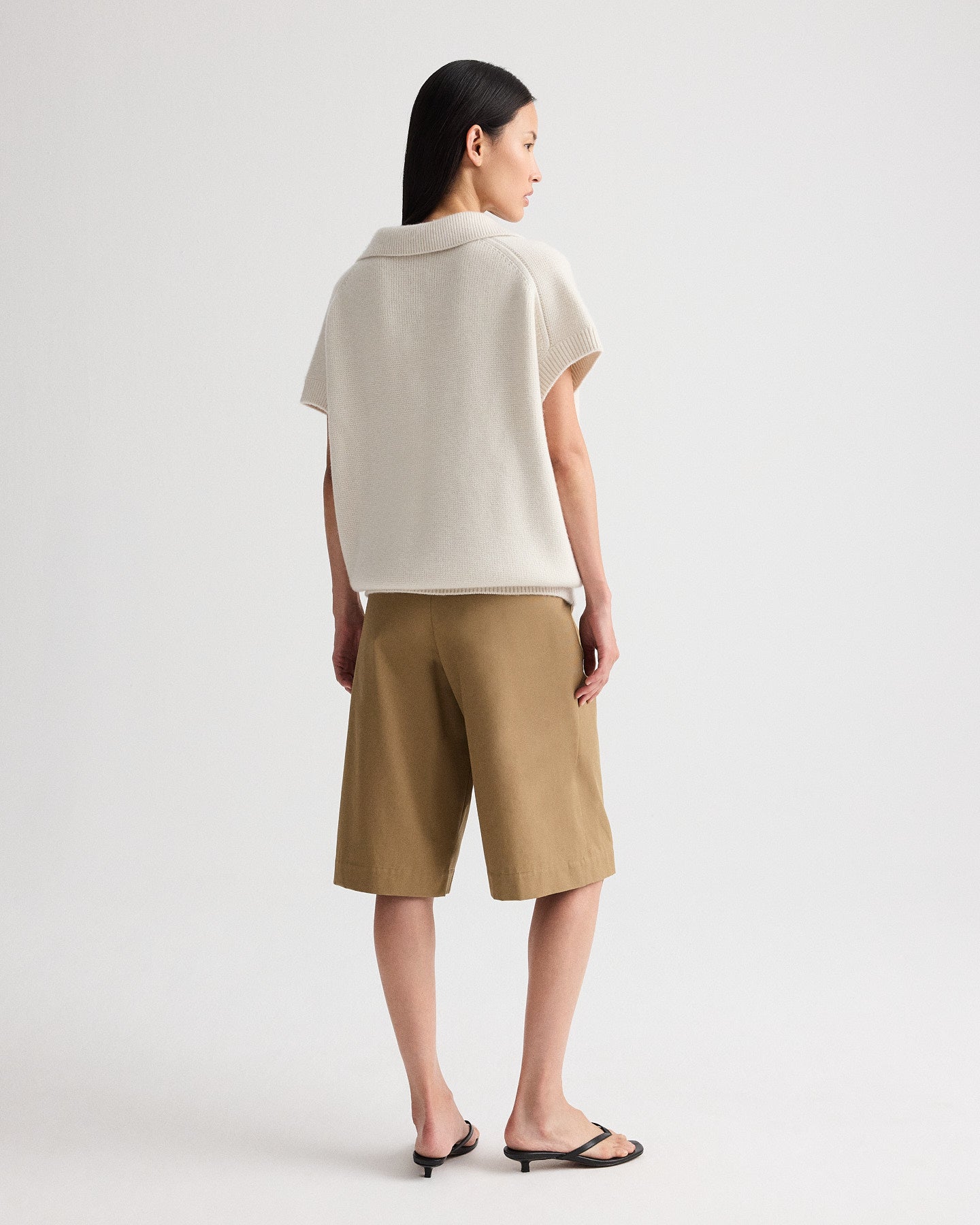 TWP Ivory Supersized Polo in Italian Cashmere view 5