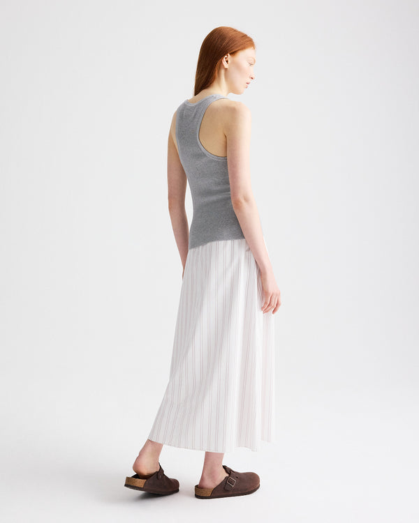 TWP Light heather grey First Layer Tank in Cotton Silk view 5