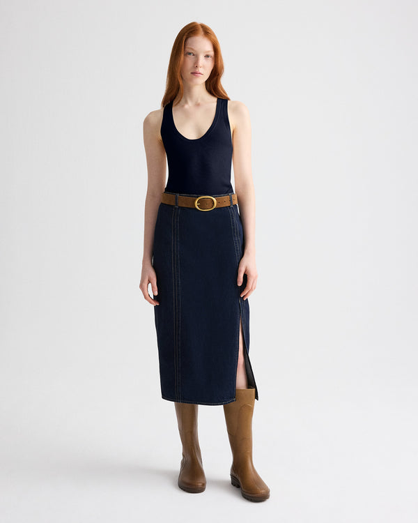 TWP Dark midnight First Layer Tank in Cotton Silk view 3