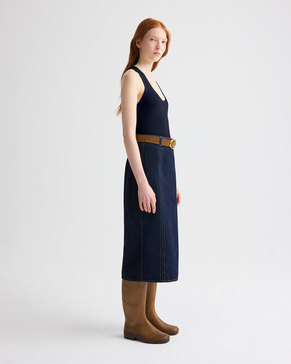 TWP Dark midnight First Layer Tank in Cotton Silk view 4