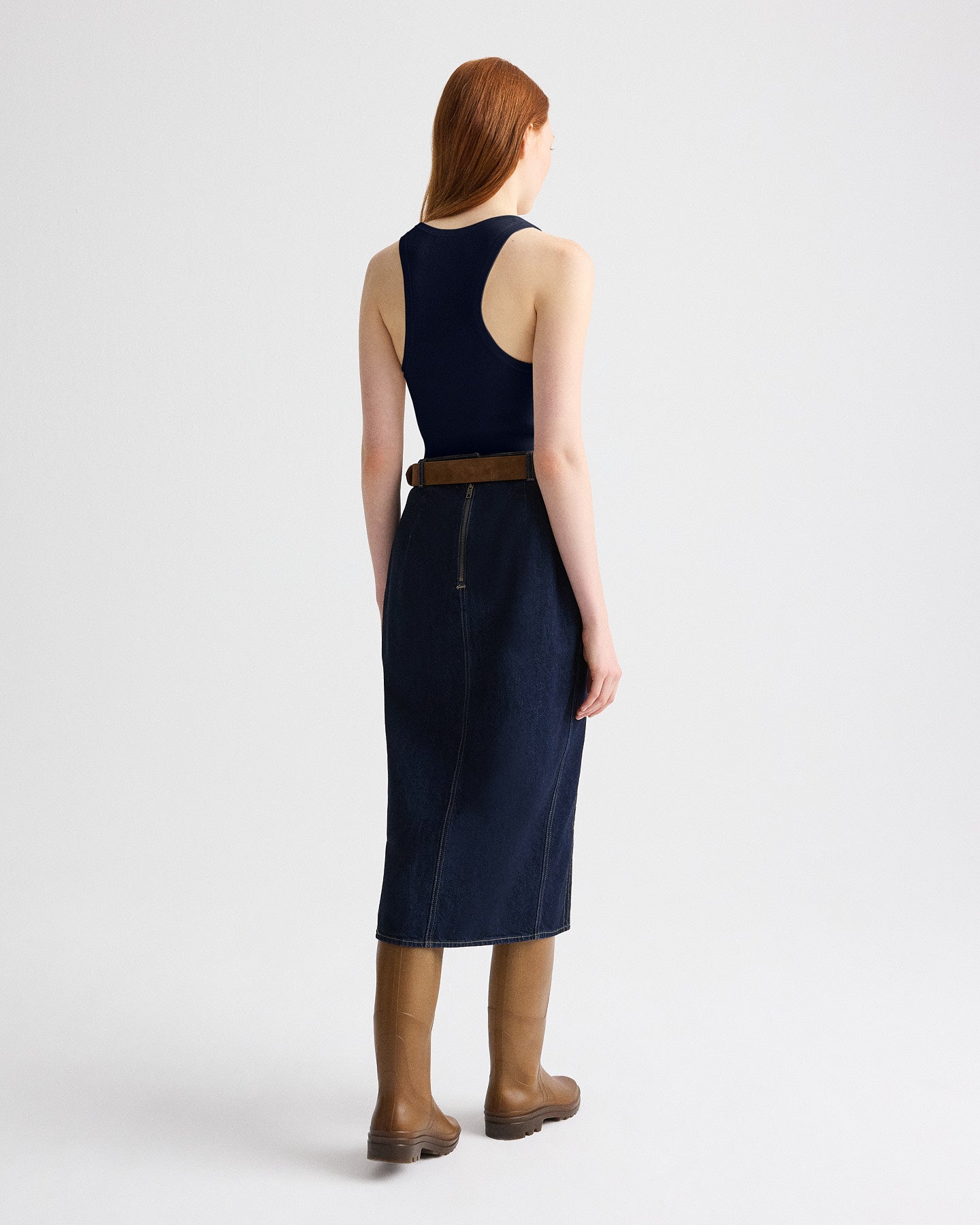 TWP Dark midnight First Layer Tank in Cotton Silk view 5