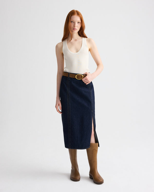 TWP Ivory First Layer Tank in Cotton Silk view 3